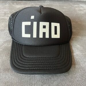 Clare V. Trucker hat CIAO black. EUC